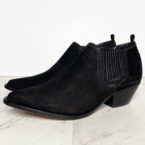 New! Schutz Jacqueline Low Profile Black Suede Bootie 8B